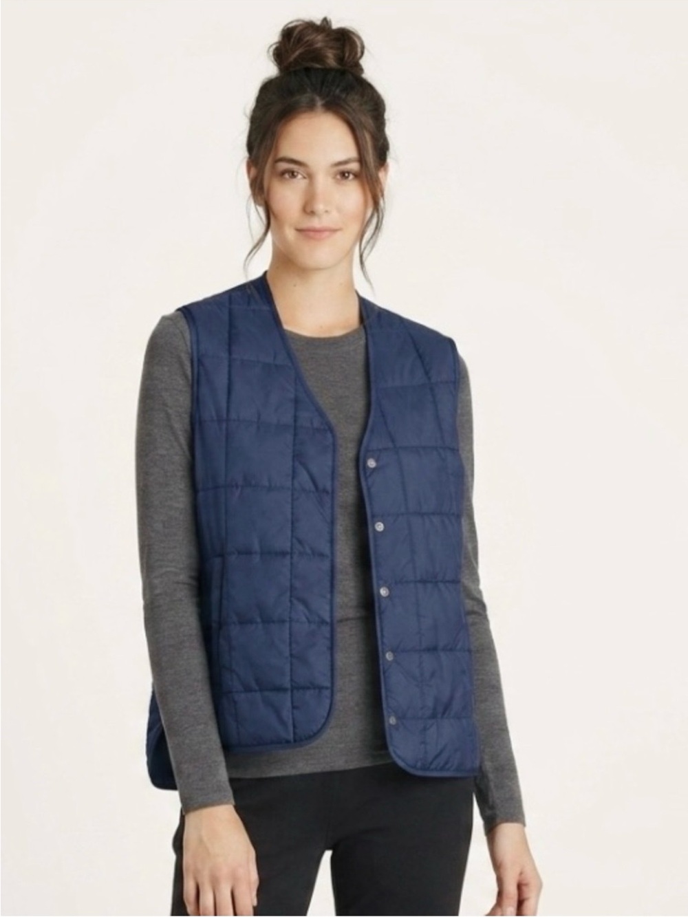 Kit and Ace Keep Pedalling Quilted Lightweight Active Waterproof Vest Navy S